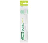 GUM Sonic Quotidiano 4110 Ricambio Sostituibile Spazzolino Testine Bianco 2 Pz.