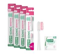 GUM SONIC SENSITIVE Testine di Ricambio per Spazzolino a Batteria X4 Confezioni