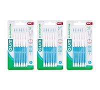 Gum - Spazzole interdentali bi direzionali, confezione da 6 pezzi, 0,9 mm, colore: blu, confezione risparmio da 3 x 6 pezzi