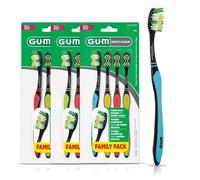 GUM - Spazzolino per polvere di denti multilivello, setole morbide multi-livello, testa media, 12 pezzi (confezione da 3)