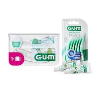 GUM Travel Kit - Dentifricio Originale Bianco, Spazzolino, Filo Interdentale, 2 Soft-Picks 2 Campioni Extra