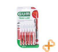 Gum Travler Interdentale Pennello 0,8 MM 6 Pz. Antibatterico Ergonomico Manico