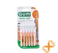 Gum Travler Interdentale Pennello 0,9 MM 6 Pz. Antibatterico Ergonomico Manico