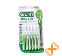 Gum Travler Interdentale Pennello 1,1 MM 6 Pz. Antibatterico Ergonomico Manico