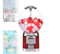Gumball Machine Big Bubble Dispenser Ball Bulk Vending w/Key Classic Capsule Toys Candy Machine, rosso