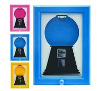 Gumball Machine, cornice da parete con dispenser di caramelle, rara cornice vintage, pratica cornice per caramelle, arte da appendere alla parete o sul tavolo, per snack per animali domestici (blu)