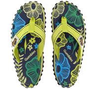 Gumbies Originals Blue - Flip Flops in materiali riciclati, suola robusta con pneumatici per auto riciclati, plantare morbido in tela di cotone, comoda barra in cotone, Lime Hibiscus, 44 EU