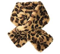 GUMEI 12x80cm Colletto Avvolgente per Sciarpa con Stampa Leopardata in Finta Pelliccia Invernale da Donna