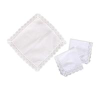 GUMEI 25x25cm Fazzoletti Quadrati Bianchi Tinta Unita da Donna all'Uncinetto Cuore Pesca Smerlato Pizzo da Sposa Matrimonio Fai da Te Tovagliolo in Cotone Hankies