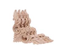 GUMEI 4 Pezzi/Set Legno Intagliato Angolo Fiore onlay Applique Telaio Non Verniciato Armadio Decalcomania per mobili per la casa Decor 8x8 cm