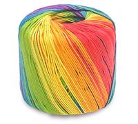 GUMEI 40g 8 Fili Arcobaleno colorato Cotone Pizzo Filato Fai da Te per Maglieria a Mano Uncinetto Filo