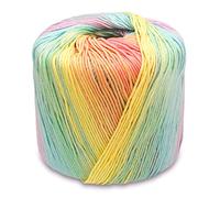 GUMEI 40g 8 Fili Arcobaleno colorato Cotone Pizzo Filato Fai da Te per Maglieria a Mano Uncinetto Filo