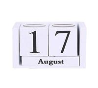 GUMEI Calendario perpetuo in Legno Vintage Blocchi eterni Visualizzazione della Data del Mese Accessori per Il Desktop Puntelli per la Fotografia Decorazione per Ufficio a casa