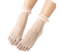 GUMEI Calze a Cinque Dita Calze estive da Donna in Pizzo con Bolle Larghe Calze a Rete scavate