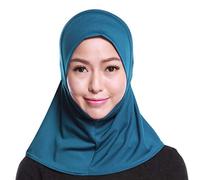 GUMEI Donna Musulmano Cotone Mini Hijab Sciarpa Testa di Colore Solido Copertura Completa Cappuccio Interno Arabo Islamico Wrap Scialle Turbante Cappello Copricapo