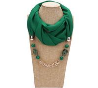GUMEI Sciarpa a Fascia con Collana in Chiffon Stile Classico da Donna con Scialle con Ciondolo Gioielli