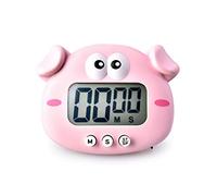 GUMEI Simpatico Cartone Animato Pollo Maiale elettronico LCD Conto alla rovescia Digitale Timer da Cucina Strumento di promemoria per Cottura da Forno - 1x Batteria AAA (Non Inclusa)