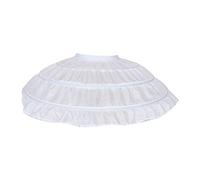 GUMEI Sottogonna Bambini Ragazze 3 Cerchi in Acciaio Sottogonna Bianca Abito da Sposa Abito Sottogonna Elastico in Vita Coulisse A-Line Gonna Bordo con Volant