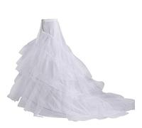 GUMEI Sottoveste 3 Strati Filato 2 Cerchi Sposa Abito da Sposa Gonna Lunga Sottoveste Sottogonna Elastico in Vita con Coulisse Regolabile a Coda di Pesce Gonne Antiscivolo