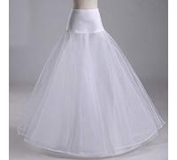 GUMEI Sottoveste Donna Bianco 1 Cerchio Una Linea Due Strati Sottogonna Abito da Sposa da Sposa Elastico in Vita Finiture in Pizzo Vintage Sottogonna Crinoline Slip