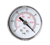 GUMEI Vuotometro per Aria Olio combustibile o Acqua 40 mm 0/30 "HG e 0 / -1 Bar 1/8" BSPT Indietro