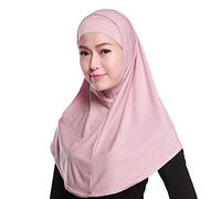 GUMEI Womens 2 Pezzi Tinta Unita Amira Jersey Musulmano Hijab Morbido Cotone Elastico per la Testa con Cappuccio Cappuccio Interno
