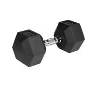 Gummierte Eisenhantel, Sechskant-Hantel HEX 20 kg, Rebel hexagonal