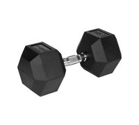 Gummierte Kurzhantel mit Sechskant, Hex-Hantel 25 kg, sechseckig