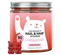 Gummies alla Cheratina - Unghie & Capelli - Integratori per Capelli - con Vitamina C, E, Biotina, Zinco, Selenio, Rame - 90 pezzi (3 mesi) - Senza Zucchero e Vegetariano - Bears with Benefits