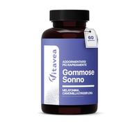 Gummies Sonno Melatonina - 1mg - con Camomilla e Passiflora - 1 Mese | Formula Completa Con Verbena ed Eschscholzia In Sinergia - Rilassamento - Senza Zuccheri - Gusto Mela - 60 Gommose - Vitavea