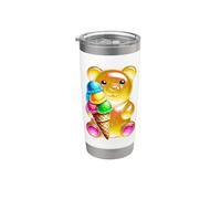 Gummy Bear Candy Ice Cream Cone Giallo Bicchiere termico in acciaio inox doppia parete