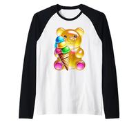 Gummy Bear Candy Ice Cream Cone Giallo Maglia con Maniche Raglan