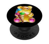 Gummy Bear Candy Ice Cream Cone Giallo PopSockets PopGrip Adesivo