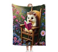 Gumntun Coperta Matrimoniale Pile 220x240 cmRiccio Che Legge Un Libro, Coperta Tutte Le Stagioni Multifunzionale, Microfibra Morbido Durevole e Caldo per Divano o Letto Matrimoniale A540