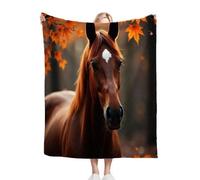 Gumntun Coperta Pile Matrimoniale 240 x 260 Cavallo Marrone, Morbida Coperte per Letto Matrimoniale, Traspirante Delicato sulla pelle Soffice e Calda Coperta Pile per Adulti f981