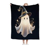 Gumntun Coperta Pile Matrimoniale 240 x 260 Fantasma Adolescente Bianco, Morbida Coperte per Letto Matrimoniale, Traspirante Delicato sulla pelle Soffice e Calda Coperta Pile per Adulti