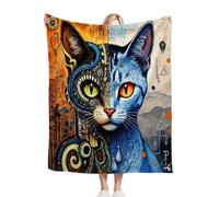 Gumntun Coperta Pile Matrimoniale 240 x 260 Gatto Colorato, Morbida Coperte per Letto Matrimoniale, Traspirante Delicato sulla pelle Soffice e Calda Coperta Pile per Adulti_B16002