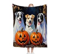 Gumntun Coperta Plaid Matrimoniale 180x200 Cane di Halloween, Microfibra Morbido Durevole e Caldo 3D Stampa Peluche, Soffice Coperta in Flanella per Il Tempo Libero Sedia