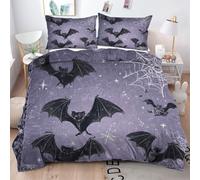 Gumntun Copripiumino Matrimoniale 240x220 cm Pipistrello Nero, Parure Morbida Copripiumini In Microfibra pour Decorazioni Interni, 3D Stampa Biancheria da Letto con 2 Federe 50x80 cm