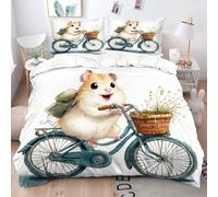 Gumntun Copripiumino Matrimoniale 240x220 cm Topo Giallo, Parure Morbida Copripiumini In Microfibra pour Decorazioni Interni, 3D Stampa Biancheria da Letto con 2 Federe 50x80 cm