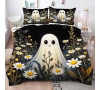 Gumntun Copripiumino Matrimoniale 260x240 cm Fantasma Bianco, Lavabile in Lavatrice Completo Letto, 3D Microfibra Stampa Biancheria da Letto per Tutte Le Stagioni, 2 x Federe 50x80 cm_h211