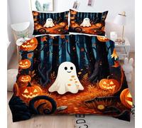Gumntun Copripiumino Matrimoniale 260x240 cm Fantasma Bianco, Lavabile in Lavatrice Completo Letto, 3D Microfibra Stampa Biancheria da Letto per Tutte Le Stagioni, 2 x Federe 50x80 cm