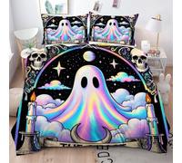 Gumntun Copripiumino Matrimoniale 260x240 cm Fantasma Colorato, Lavabile in Lavatrice Completo Letto, 3D Microfibra Stampa Biancheria da Letto per Tutte Le Stagioni, 2 x Federe 50x80 cm