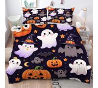 Gumntun Copripiumino Matrimoniale 260x240 cm Fantasma Comico, Lavabile in Lavatrice Completo Letto, 3D Microfibra Stampa Biancheria da Letto per Tutte Le Stagioni, 2 x Federe 50x80 cm