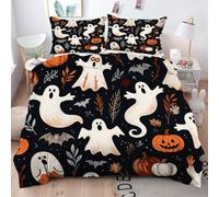 Gumntun Copripiumino Matrimoniale 260x240 cm Fantasma di Halloween Bambino, Lavabile in Lavatrice Completo Letto, 3D Microfibra Stampa Biancheria da Letto per Tutte Le Stagioni, 2 x Federe 50x80 cm