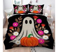 Gumntun Copripiumino Matrimoniale 260x240 cm Fantasma Grigio, Lavabile in Lavatrice Completo Letto, 3D Microfibra Stampa Biancheria da Letto per Tutte Le Stagioni, 2 x Federe 50x80 cm