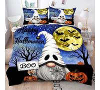 Gumntun Copripiumino Matrimoniale 260x240 cm Gnomo Bianco, Lavabile in Lavatrice Completo Letto, 3D Microfibra Stampa Biancheria da Letto per Tutte Le Stagioni, 2 x Federe 50x80 cm