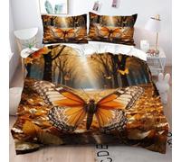 Gumntun Copripiumino Matrimoniale 260x240 cm Ragazzo Farfalla 3D, Lavabile in Lavatrice Completo Letto, Microfibra Biancheria da Letto per Tutte Le Stagioni, 2 x Federe 50x80 cm_20198a