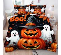 Gumntun Copripiumino Stampa 3D 150 x 200 cmDecorazione di Zucca, Copripiumini In Microfibra per Tutta lLa Stagione, Biancheria da Letto Incluso 1 Copripiumino e 2 Federe 50x80 cm