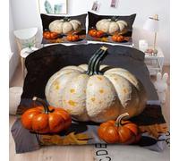 Gumntun Copripiumino Stampa 3D 150 x 200 cmZucca Bianca, Copripiumini In Microfibra per Tutta lLa Stagione, Biancheria da Letto Incluso 1 Copripiumino e 2 Federe 50x80 cm